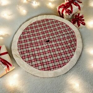 Christmas Plaid Fur Tree Skirt 54"